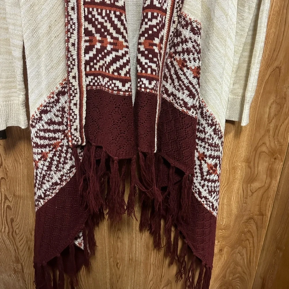 almostfamous xl women s cardigan openfrontshawlponchoknitstriped‎